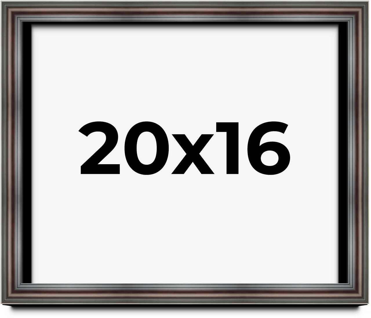 20x16 Shadow Box 1.75" Deep Brown Picture Frame - UV Acrylic, Foam Board Backing, Hanging Hardware